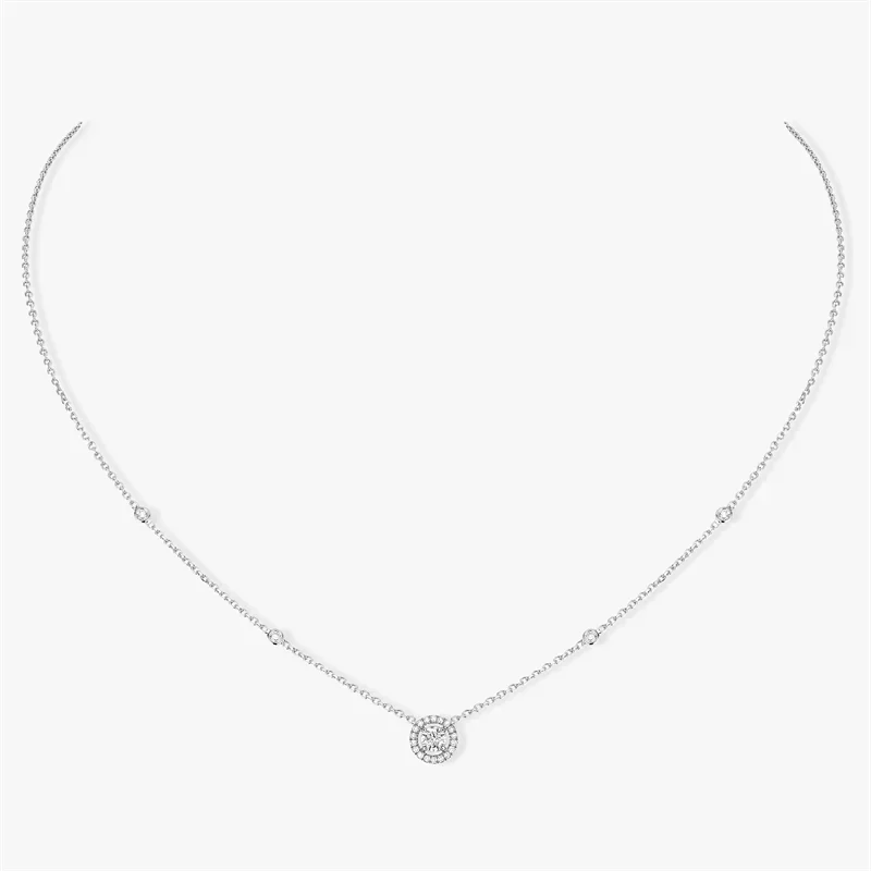 925sterling silver Brillant Diamant Rond Pendentif Collier Messica Femmes Luxe Bijoux Marque Vintage Style Party