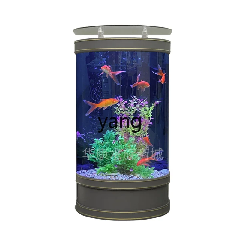 CX new semi-circular fish tank living room home floor glass goldfish tank