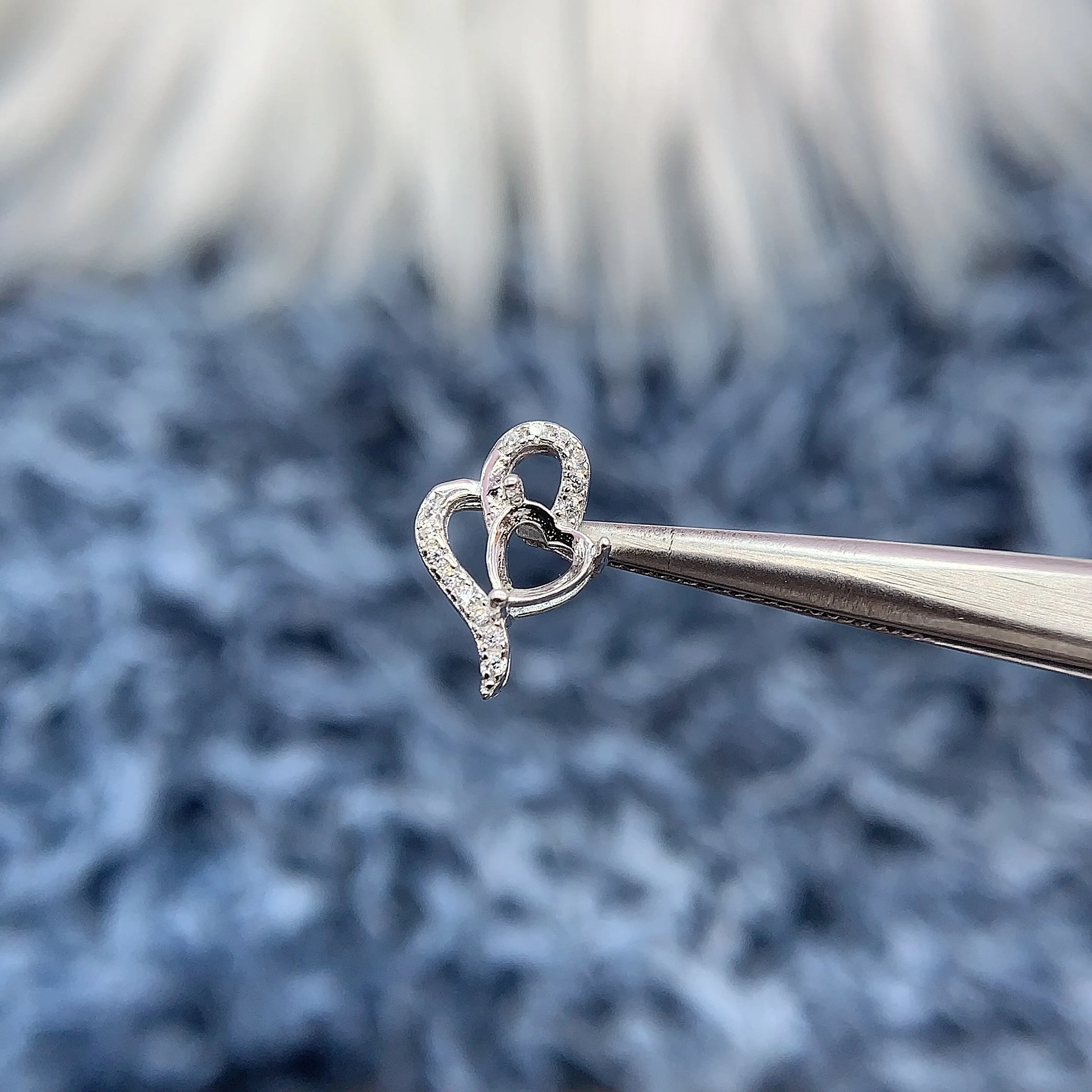 

MeiBaPJ Inlay Heart Shaped 4.5mm S925 Sterling Silver DIY Multipurpose Empty Pendant Setting Women Fine Charm Jewelry Wholesale