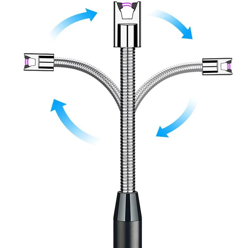 2026 New USB Rechargeable Windproof Flameless Electronic Pulse Ion Lighter, Suitable for 360 ° Rotation in Kitchen and Outdoor
