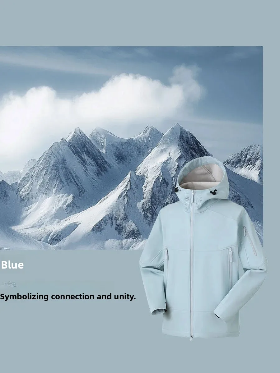 Thickened Fleece 3D Stereo Cutting Outdoor Three-proof Anti-wind Waterproof Unisex Hooded Soft  Jacket Standard Fit Long...