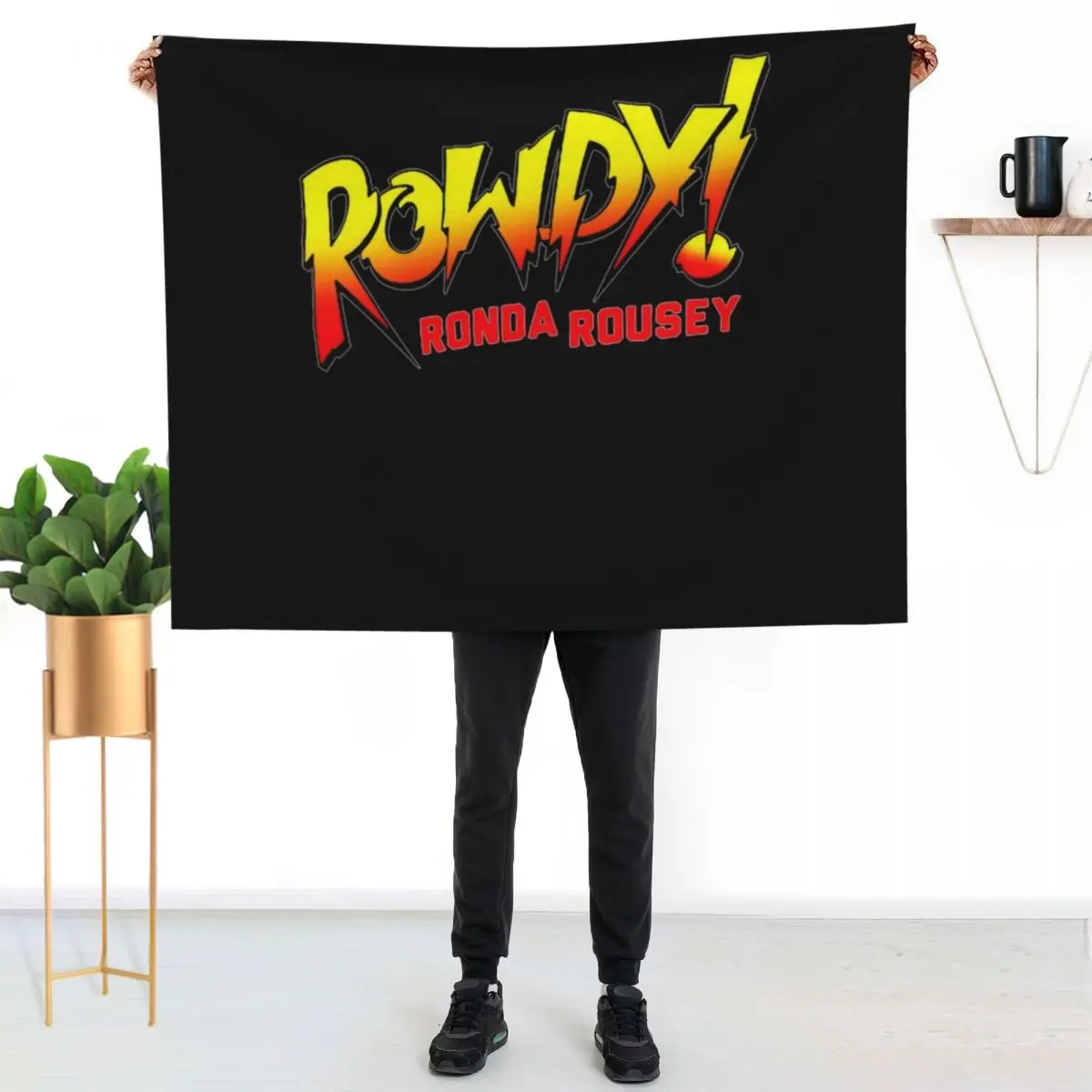 

Ronda Rousey Merch Rowdy Ronda Rousey Throw Blanket Cozy Napping Blanket Gift for Mom Dad