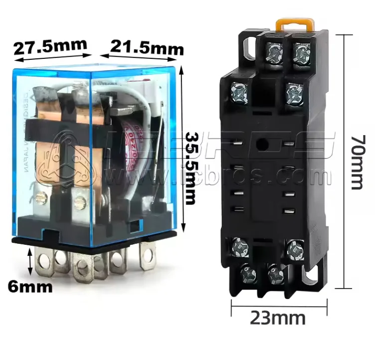 10 مجموعة LY2NJ HH62P لفائف التتابع DC12V/24 فولت/36 فولت/48 فولت/110 فولت/220/240/380 فولت التيار المتناوب 10A 8PIN مرحل الطاقة DPDT HHC68A-2Z مع قاعدة المقبس JQX-13F