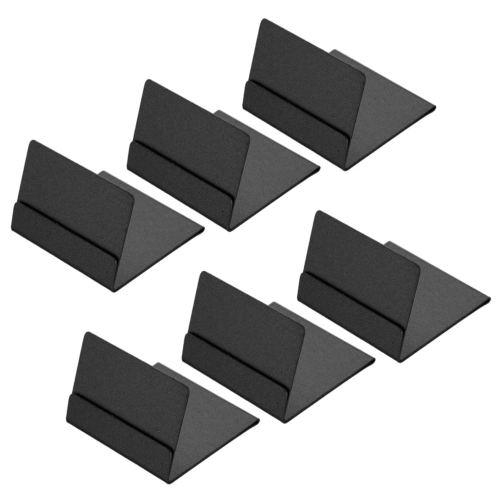 6Pcs Business Card Holder Stainless Steel Minimalist Metal Desk Stand for Office Reception Table Name Card Display Organization