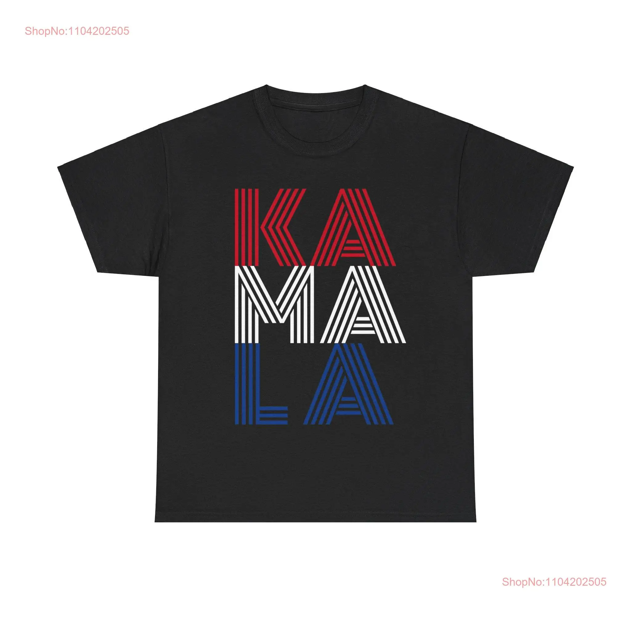 Kamala Harris Red White and Blue KA MA LA stacked Heavy Cotton T Shirt Vice President Democrat Joe gift Biden Donald Trump shot