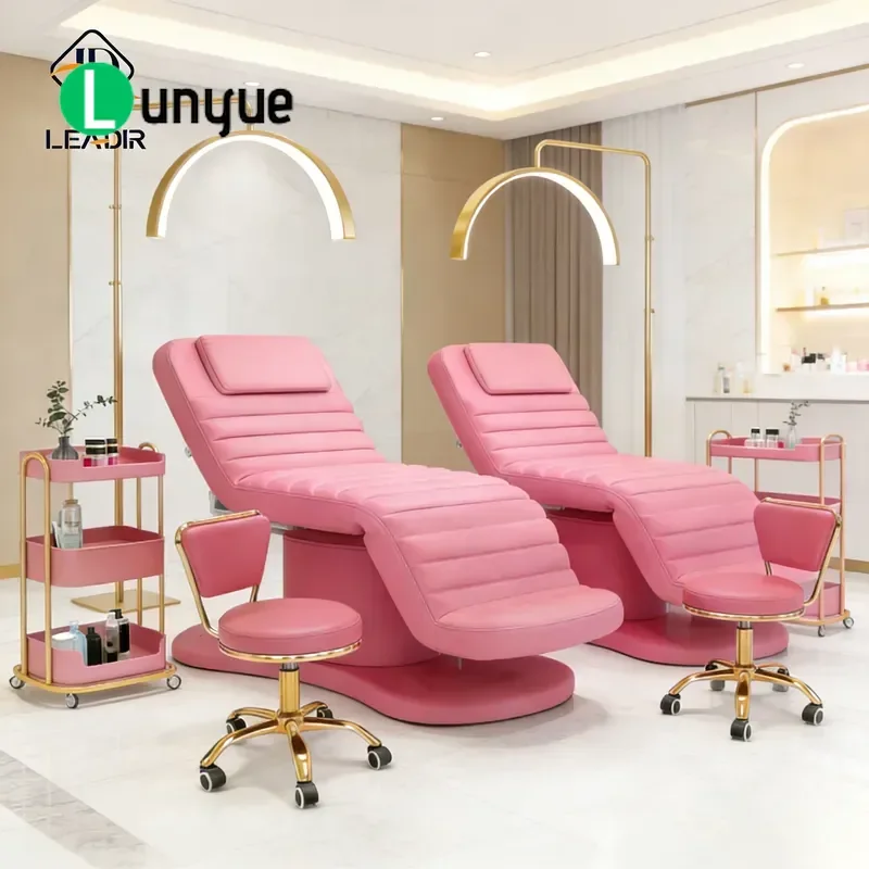 3 Motor Electric Beauty Bed Luxury Massage Table for Eyelash Extensions Facial Tattoo Spa Furniture Adjustable Height