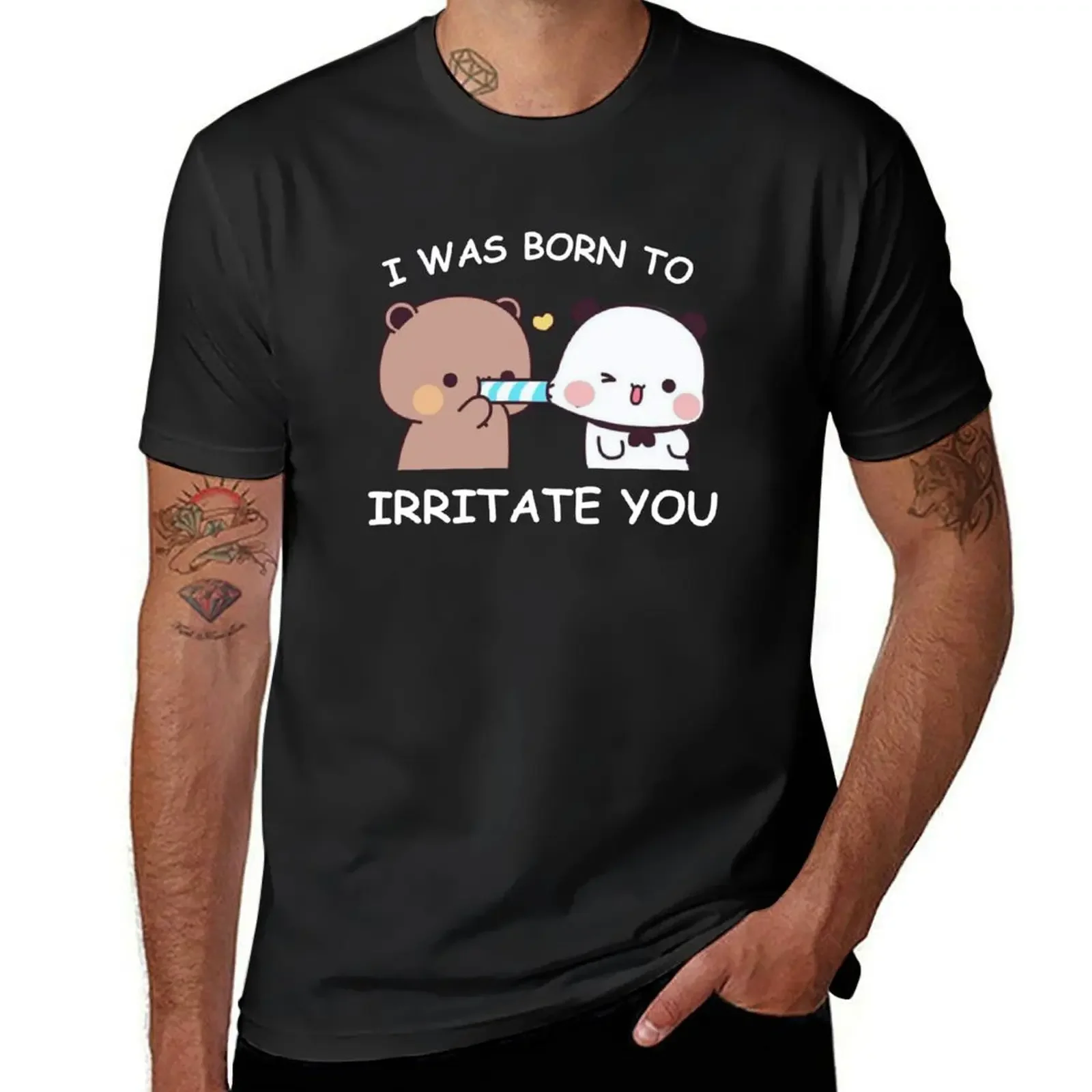 I was born to irritate you bubu dudu panda T-Shirt shirts graphic anime plain t shirt for men