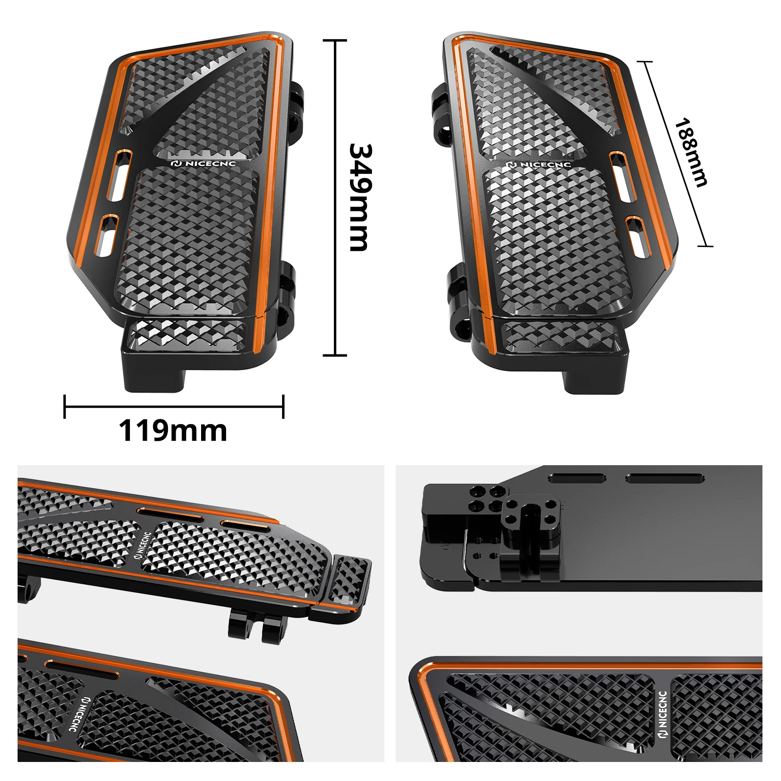 NICECNC Fahrer-Fußrasten Beifahrer-Fußpedale für Harley Street Glide FLHX Road Glide FLTRX /Special Road King FLHR 2017-2024 – Detail 2