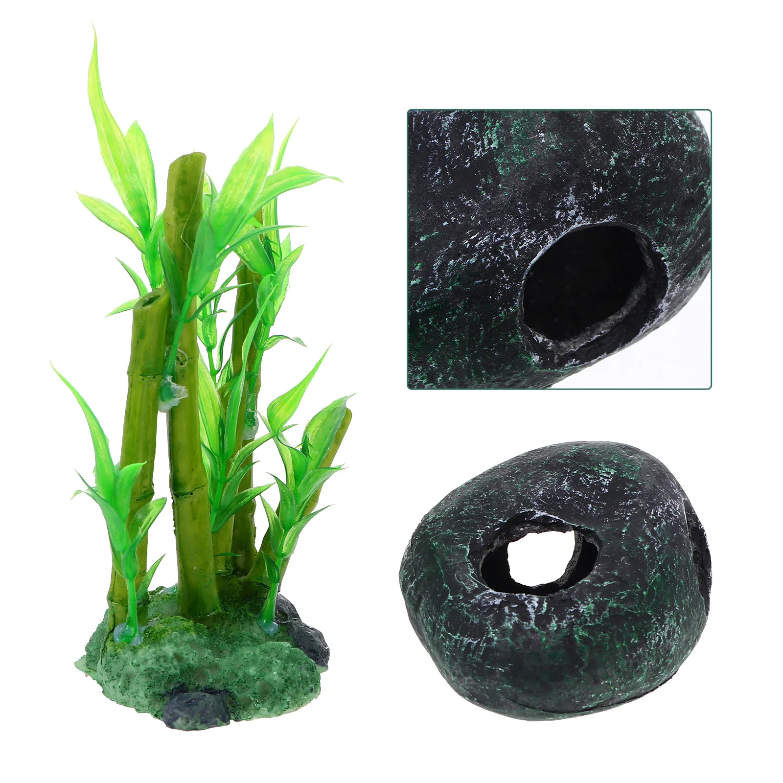 

1Set Aquarium Stone Cave Resin Craft Ornament Fish Tank Landscaping Stone Realistic Hiding House for Fish Tank Accessories Home