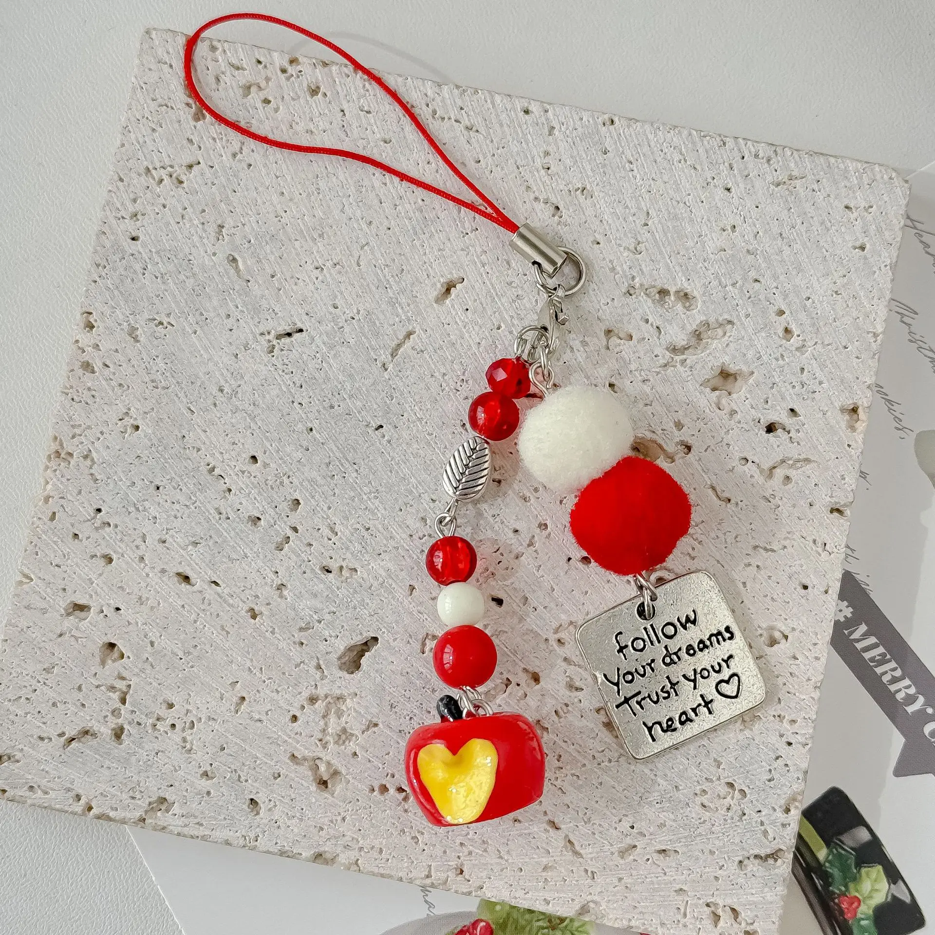 Red Hairball Keychain Cute Decorative Keychain Cute Keychain Charm Versatile For Car Keys Handbag Backpack
