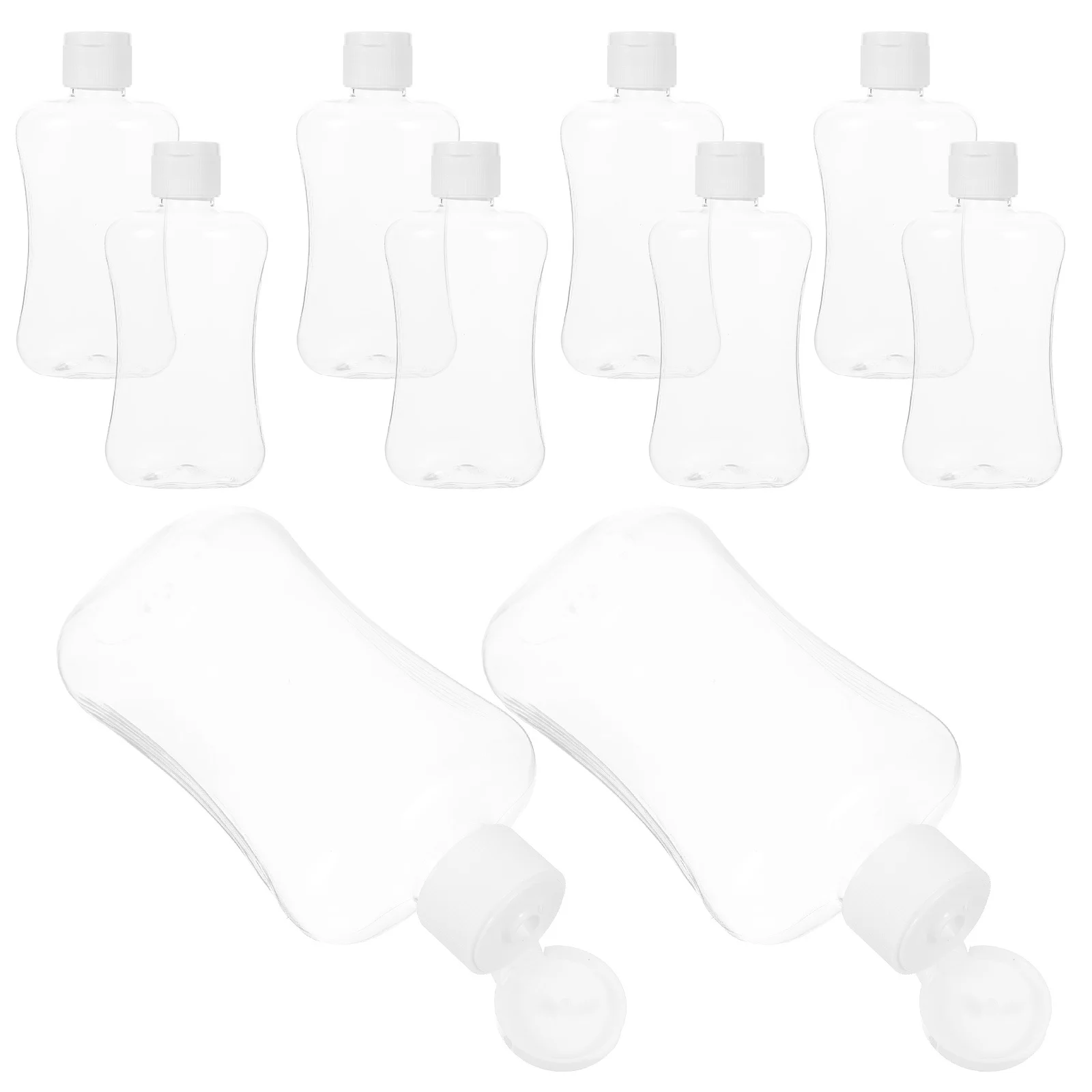 10pcs Flip Top Bottles 200Ml Refillable Empty Travel Toiletries Containers Dispenser For Shampoo Body Wash Lotion