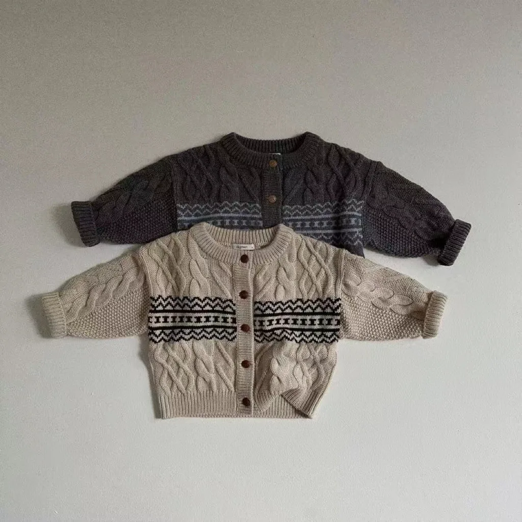 2026 New Spring Fall Korean Style Kids Knit Cardigan | Versatile Casual Sweater Coat | Cute Fashionable Top