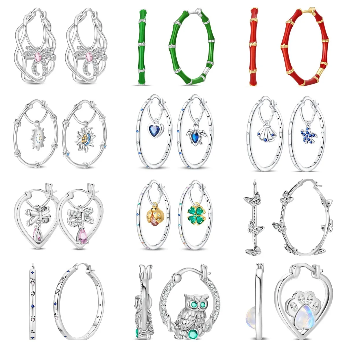 Versilberte Schleife mit rosa CZ-Ohrringen für Damen, Tropfenohrringe für Jahrestag, Hochzeit, Schmuck, Geschenke