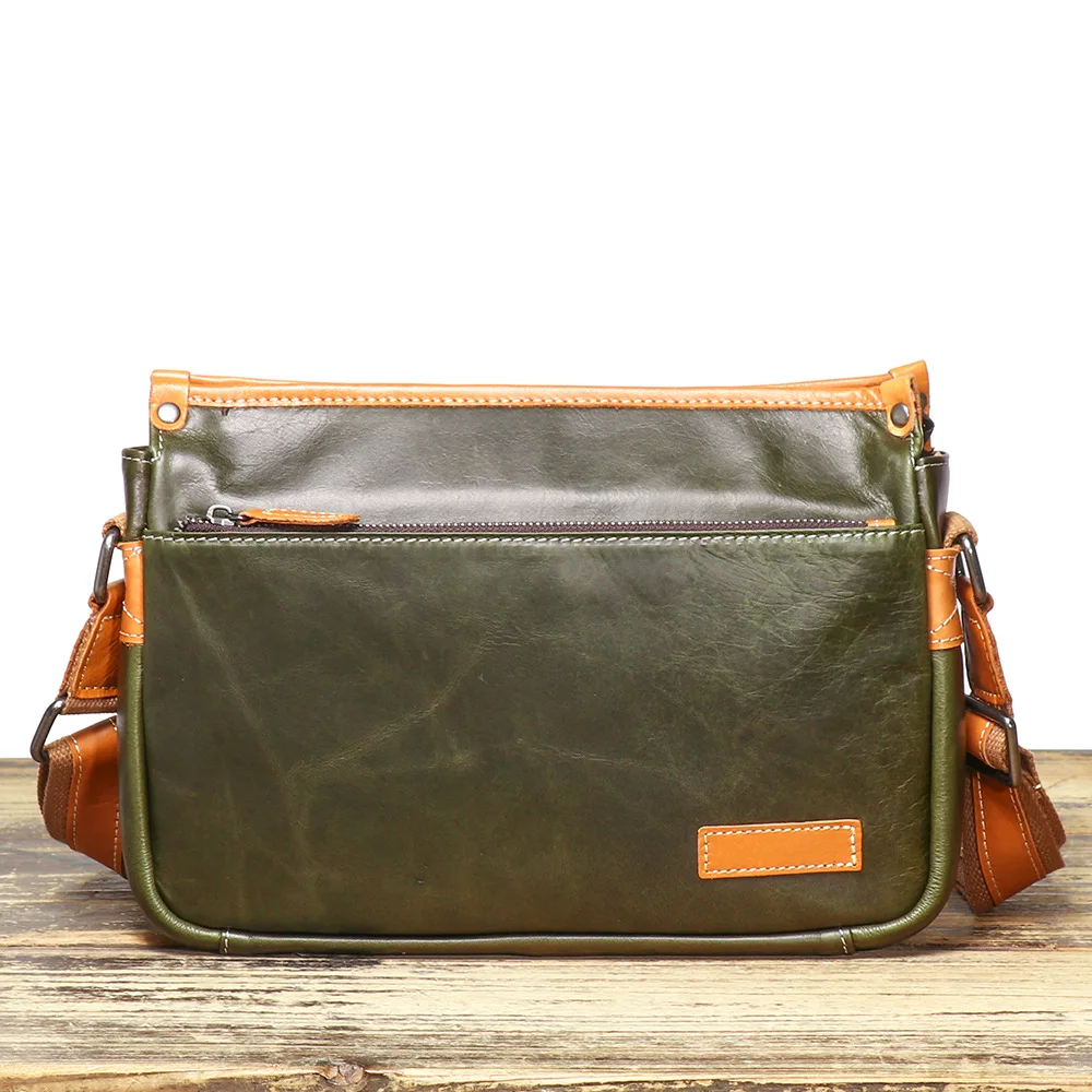 New Men's Genuine Leather Shoulder Bag with Cowhide Layer and Crossbody Design for Commuting and Messenger Purposes