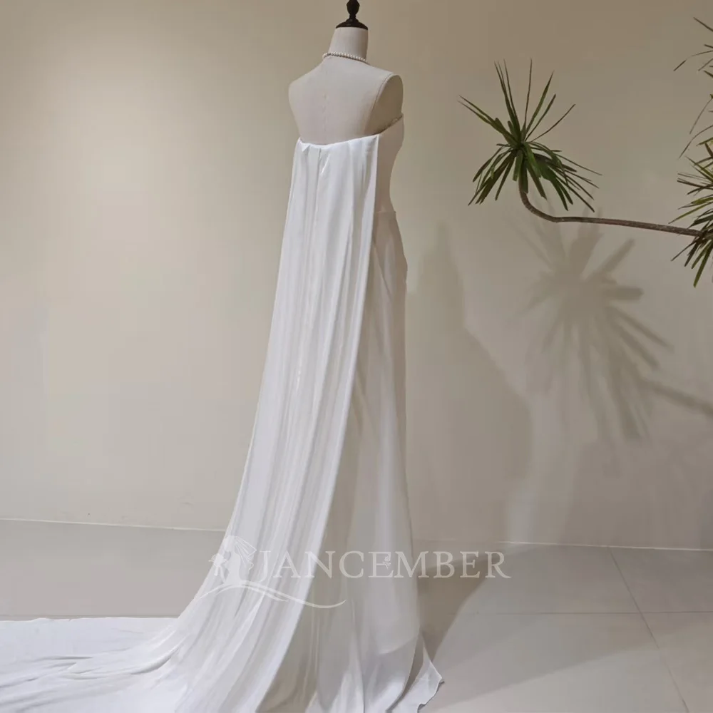 Stylish Romantic Wedding Dresses Satin A-line Sleeveless Lace Up Backless Customized Strapless robe de mariée
