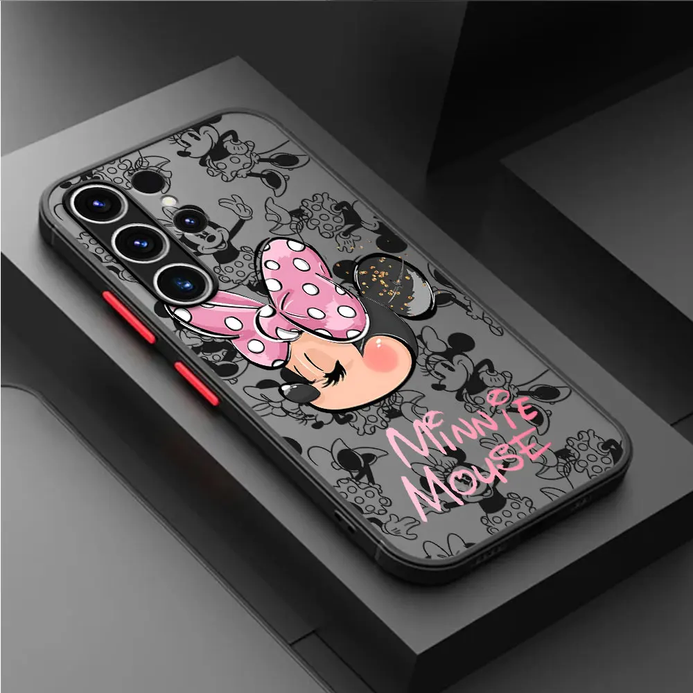 Disney Mickey Minnie Mouse etui na telefon Samsung Galaxy S23 S24 Ultra S10 Lite S22 5G S10 S20 FE S9 S21 Plus matowa obudowa