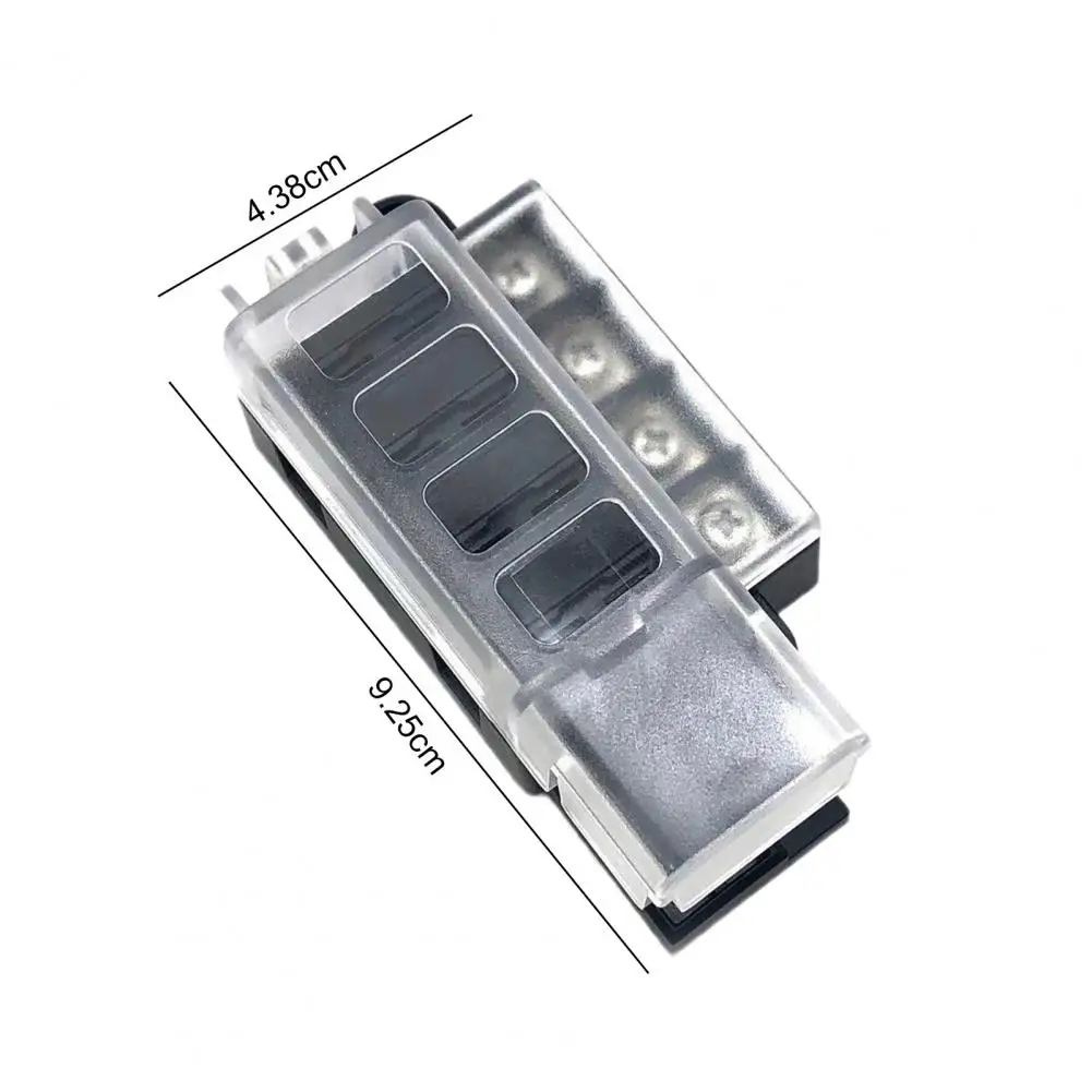 4-Way Blade Fuse Block Fuse Box for ATC, 0287 or 0257 fuses Fuse Box Block with Cover LED Warning Indicator