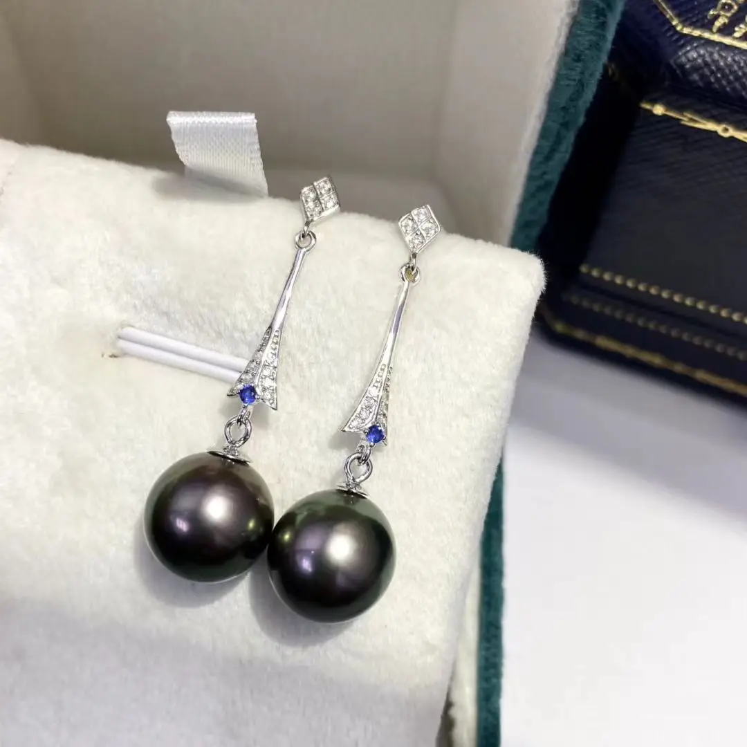 

Оптовые основы для серег из стерлингового серебра S925, фурнитура для крепления жемчуга 9-10 мм, 5 пар/лот