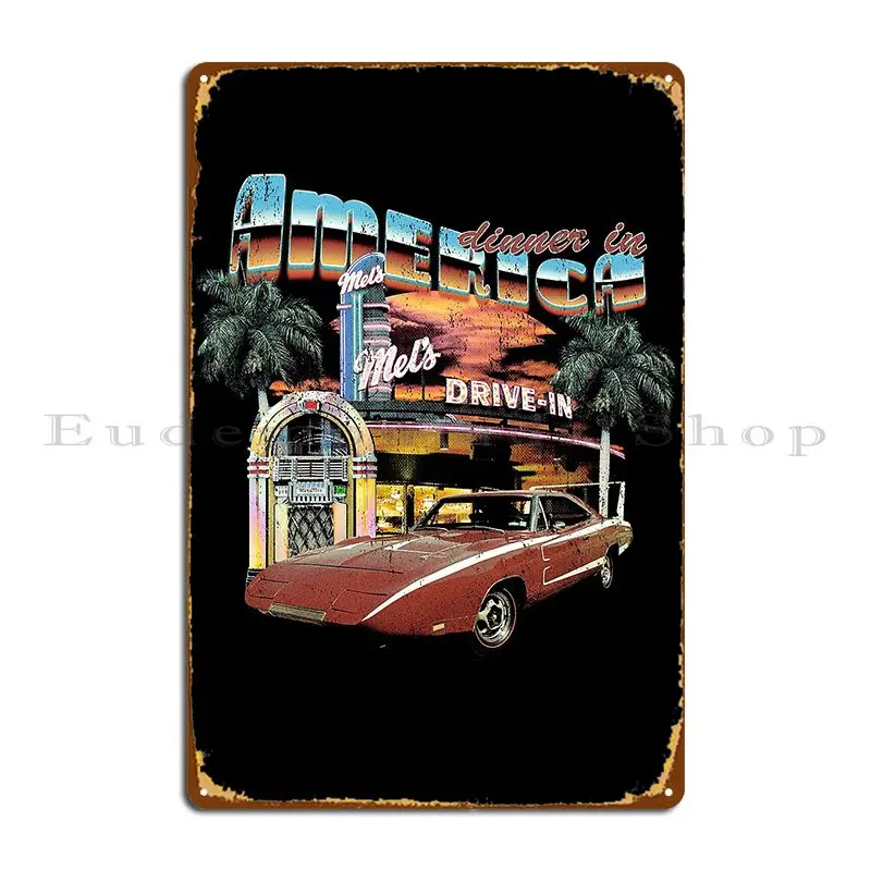 Cartel de Metal con estampado de letreros, decoración de pared personalizada, placas de fiesta, cartel de estaño, American Diner, Vintage, Tee Dining In America, Club Bar