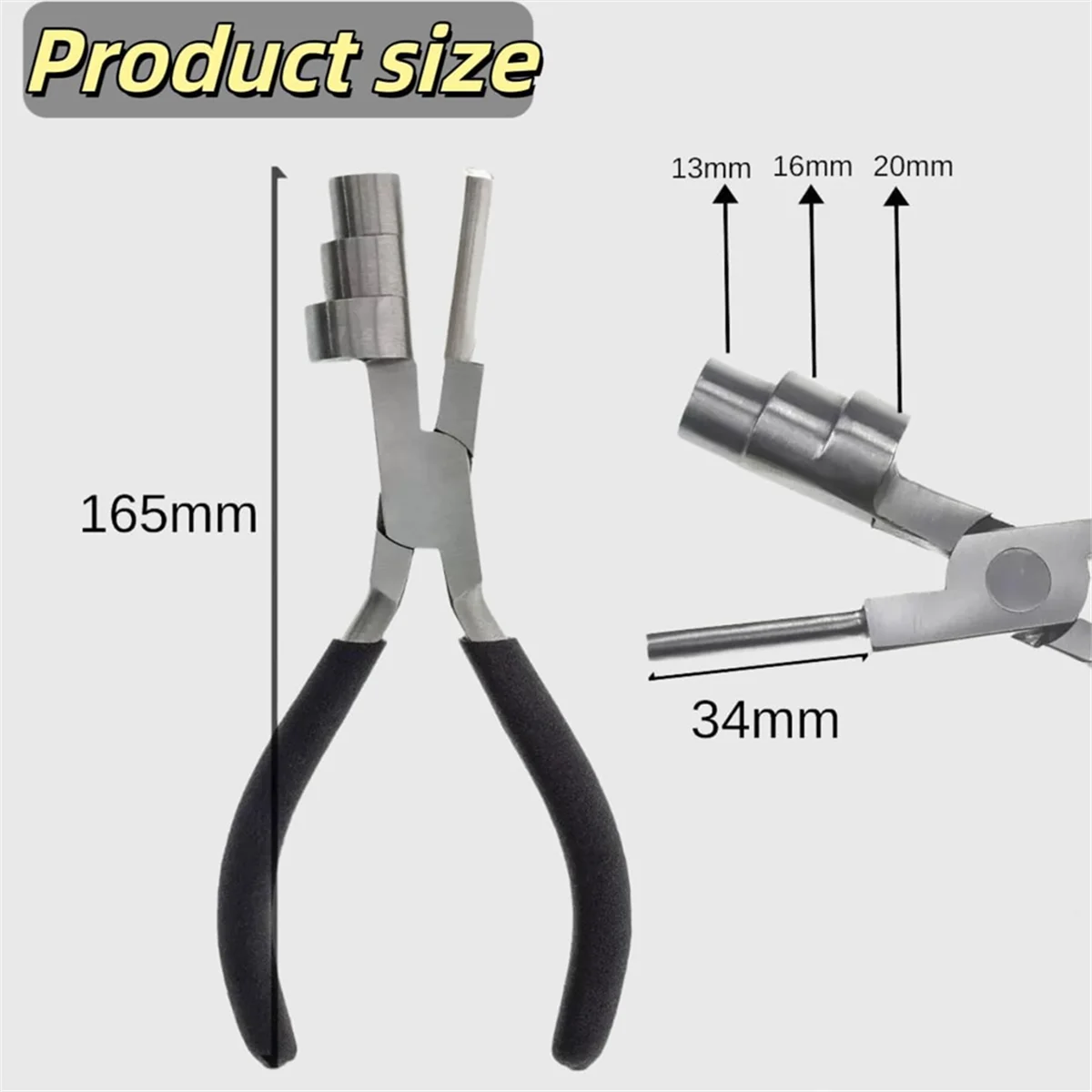 Y31A Bail Making Pliers,Wire Working Pliers 13mm/16mm/20mm Loop Sizes, Wire Wrapping Jewelry Tool for Making