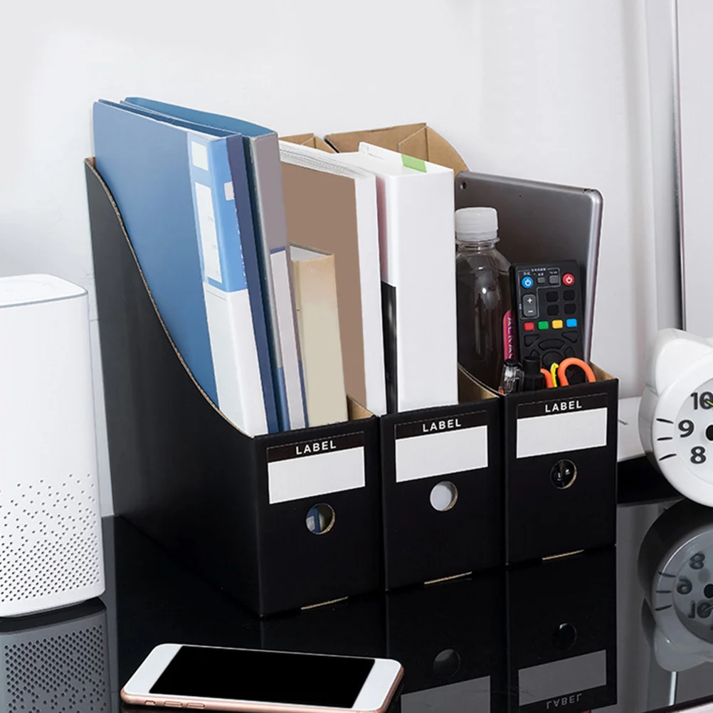 Scatole per file da 5 pezzi Organizzatore di documenti da tavolo per studio a casa in ufficio, supporti per file di carta, custodie per riviste, contenitori per libri