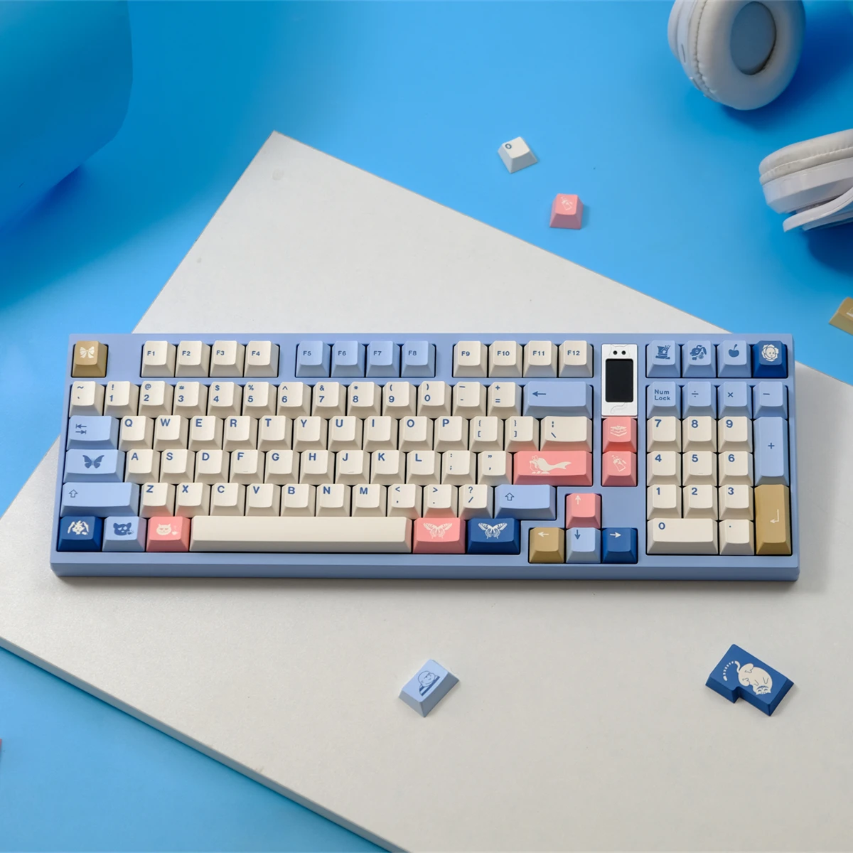 

PBT original factory height, sublimation, mechanical keyboard cap wooting drunk deer, rain 75