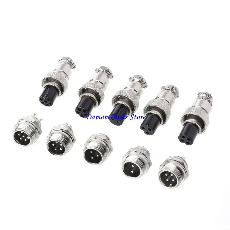 57BE 1Set GX12 2/3/4/5/6 Pin Circular Aviation Plug Metal Male Female Panel Connector