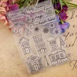 Christmas House Clear Stamp Transparent Silicone DIY Stamp Seal Sheet for Scrapbooking Making Album Photo Handmade Decoration