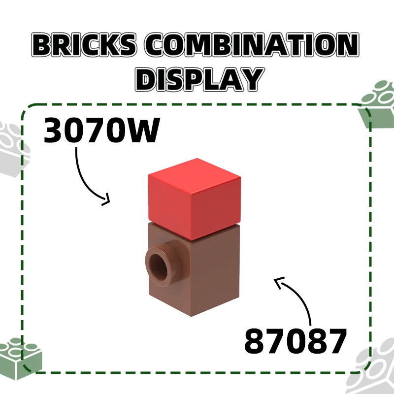 Wange 362Pcs/lot 3070W 2x1Tile Square Cap Changeover Block Moc Color Accessories Compatible with Brick DIY Children Toy Assembly
