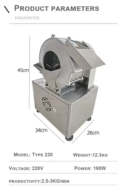 Multi functional automatic cutting machine, commercial vegetable cutting machine