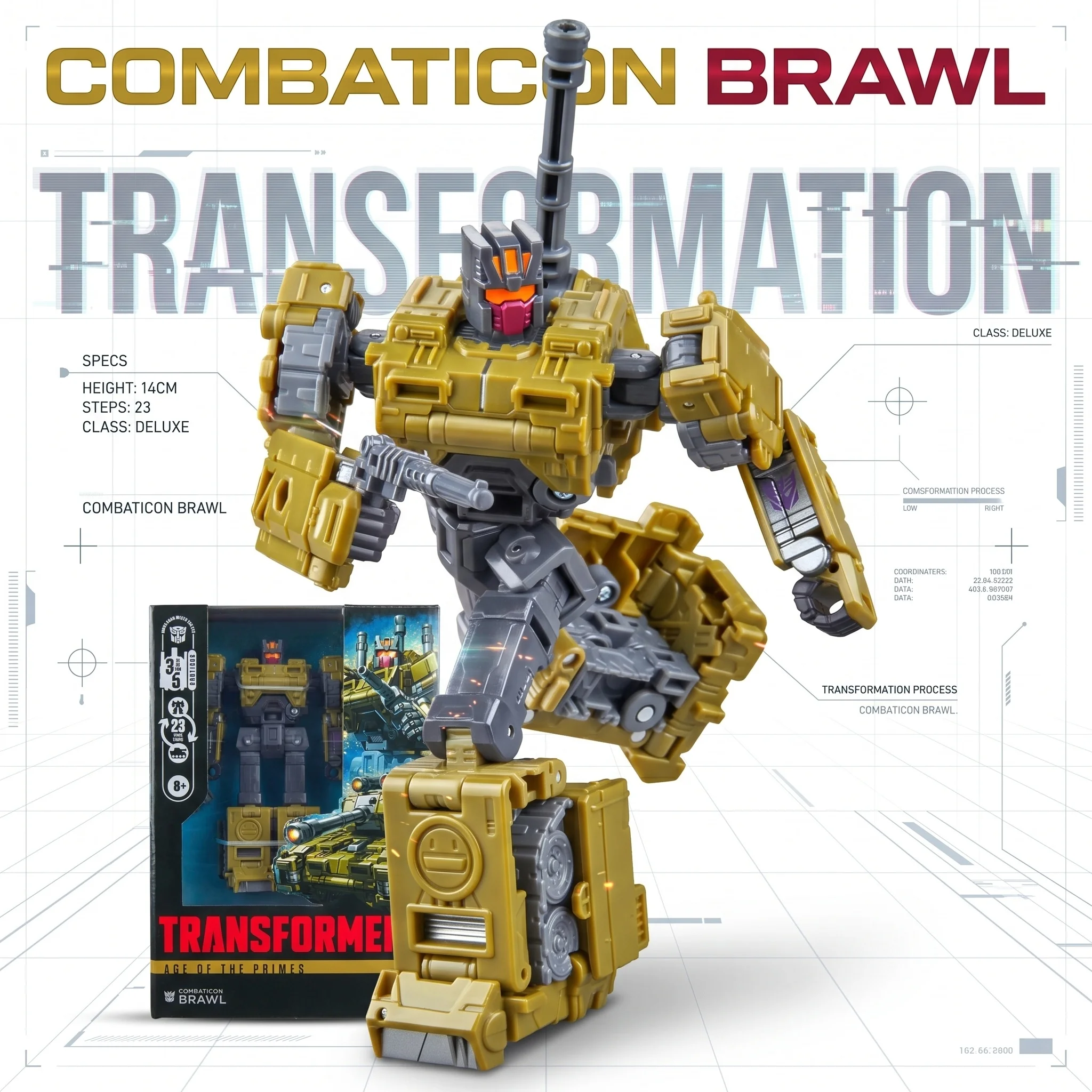 【In Stock】Hasbro Transformers Age of The Primes Brawl Combaticons Bruticus 3 of 5 Voyager Class  Action Figures Collectibles