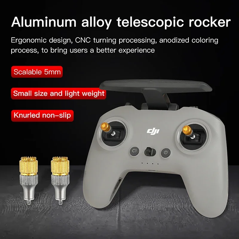 2PCS รีโมทคอนโทรล Thumb Rocker Stick ปรับความสูงอะลูมินัมอัลลอยจอยสติ๊กสำหรับ DJI Avata FPV Drone Rocker อุปกรณ์เสริม