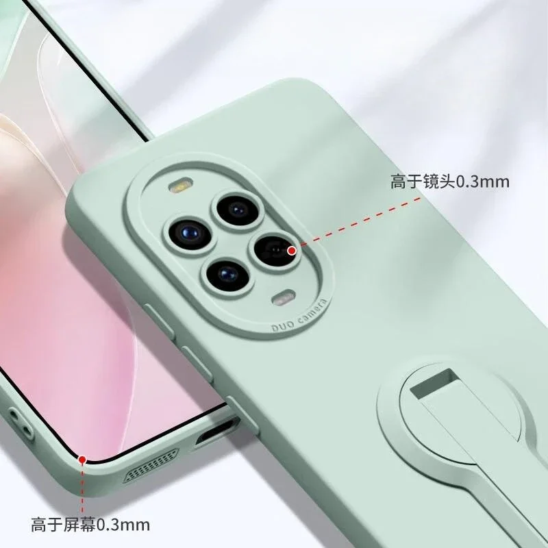 Invisible Bracket Stand Holder Case for Huawei Nova13 Pro Liquid Silicone Soft Shell for HUAWEI Nova 13 13Pro Back Cover Funda