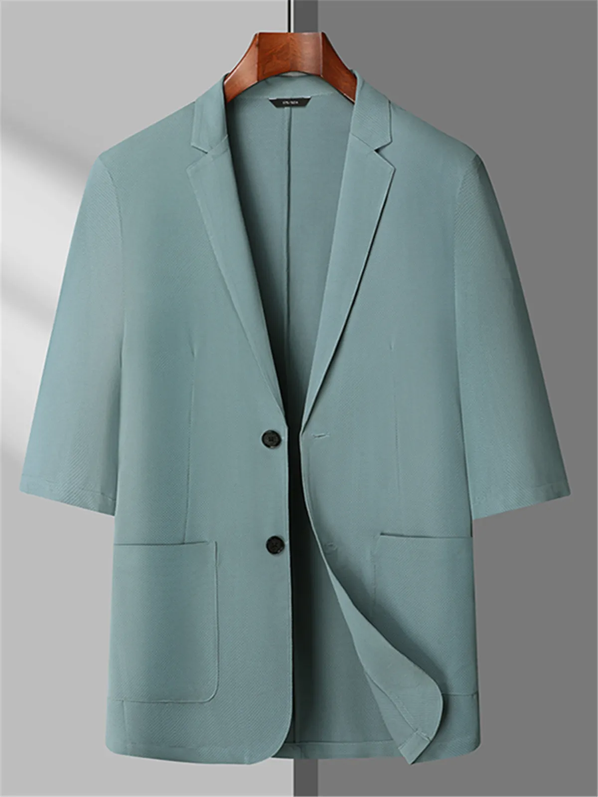 

Летний мужской повседневный костюм из ледяного шелка с эластичными вставками, свободного кроя, больших размеров, модный городской стиль