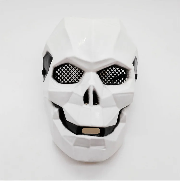 Weiße Geometrische Linienmaske Rittermaske Zombie-Feldmaske Totenkopf-Krieger-Gesichtsmaske Amerikanische Häuptlings-Totenkopfmaske mit Großem Mund CS-Ausrüstung – Detail 11