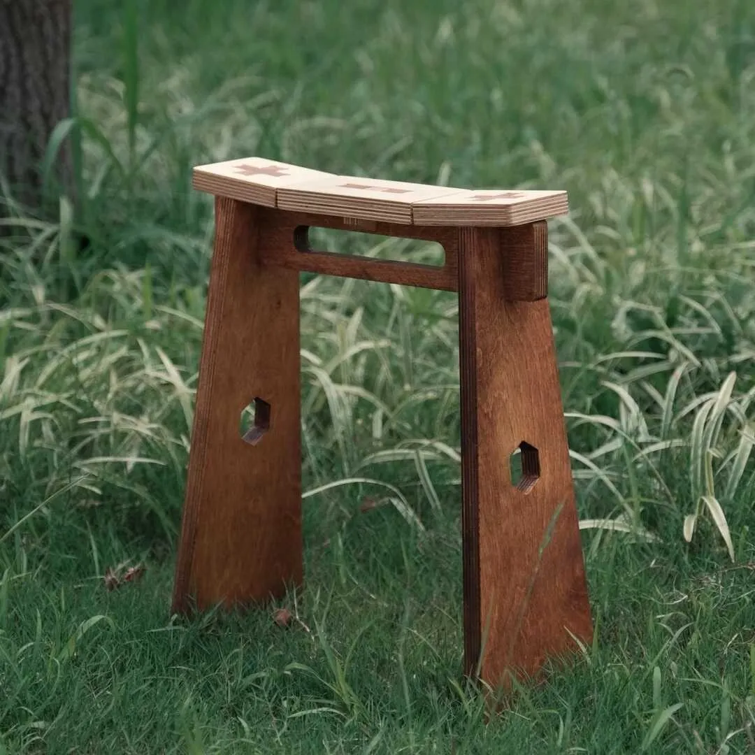 Creative Design Home Decoration Low Stool Retro Style Building Block Splicing Wooden Shoe Bench Photographic Prop Small Stool