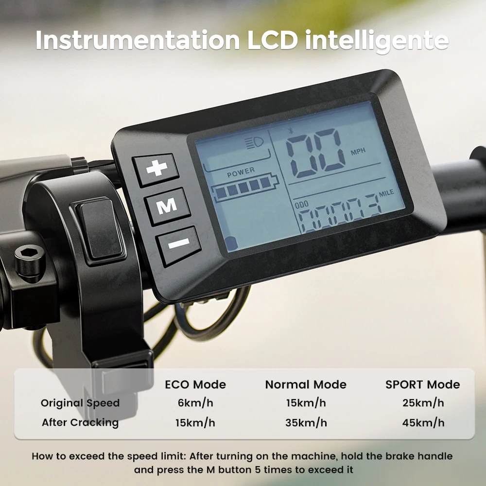 Scooter Eléctrico iScooter F7 1000W 45km/h, Bicicleta Eléctrica 48V10.4Ah con 72km de Autonomía, Control por Aplicación, Neumáticos Todoterreno de 16'', Plegable, con Cesta Trasera, Ideal para Compras
