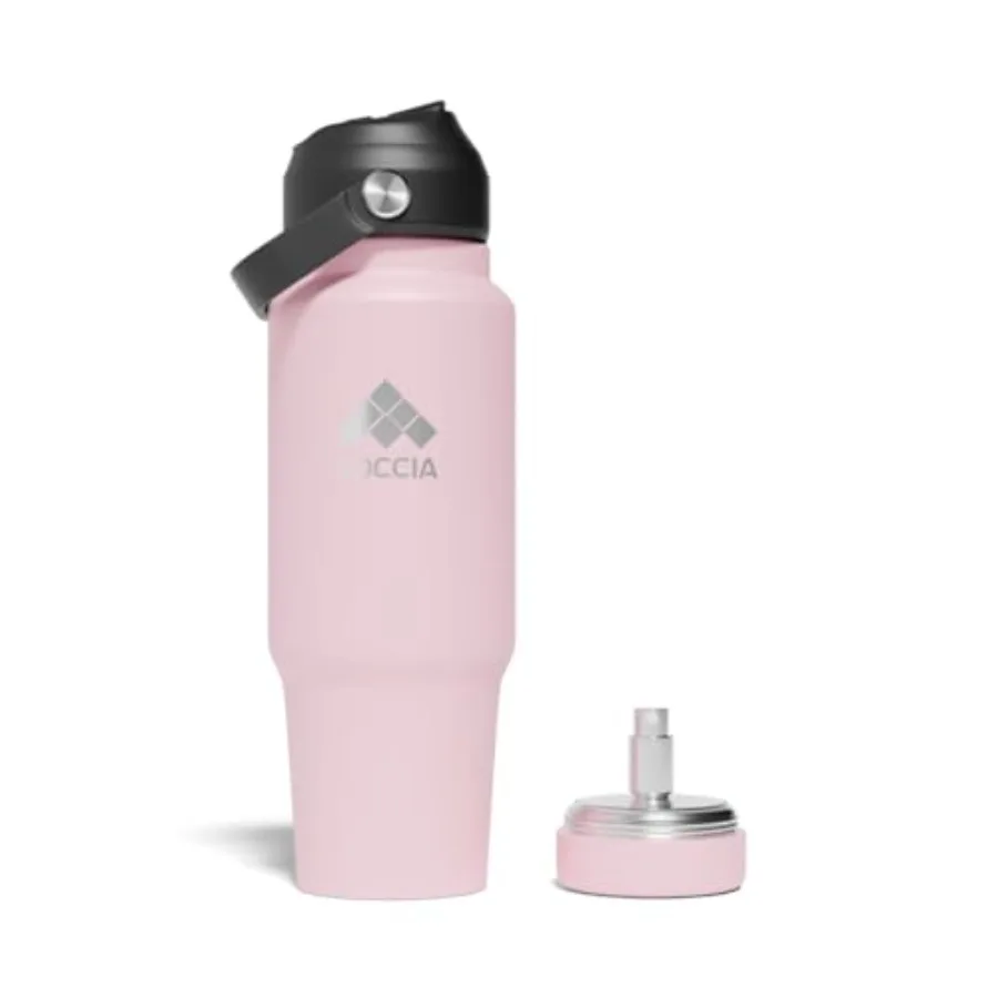 

Умная термобутылка Sip and Scent 2-в-1, 30 унций, с крышками-поильниками и соломинкой, и многоразовым контейнером для парфюма, 3-слойная конструкция