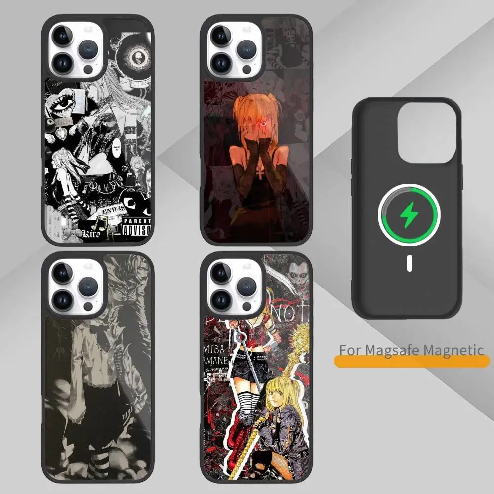 

Misa anime D Death N Note Phone Case For iPhone17,16,15,14,13,12,11 Plus,Pro Max Magnetic For Magsafe Wireless Charging