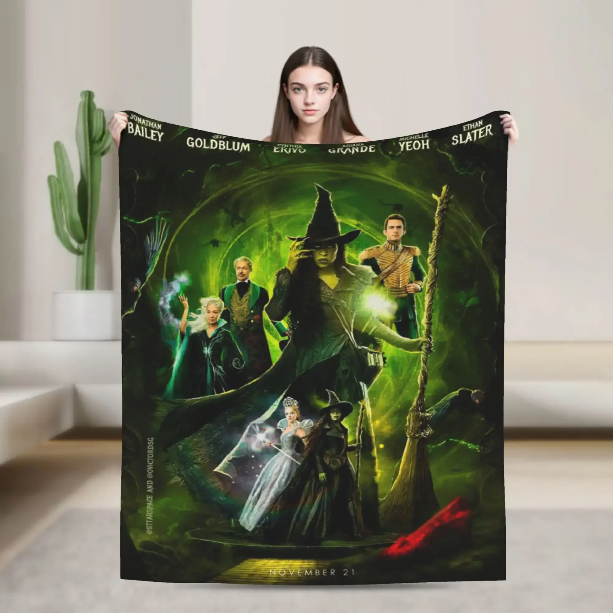 

Плед Glinda Elphaba Wicked, мягкий плюшевый, разных размеров, на все сезоны, идеально подходит для дивана и кровати.