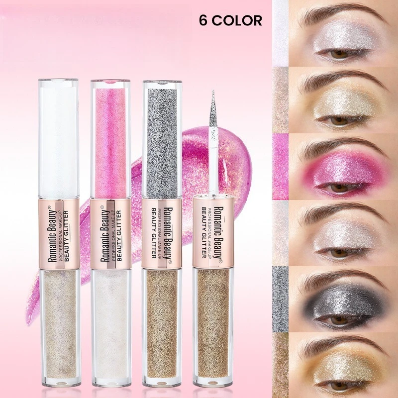 

Liquid Eyeshadow Double Head Flash Makeup Pearlescent Eye Makeup Flash Two-color Beauty Long-lasting Eye Cosmetics Women