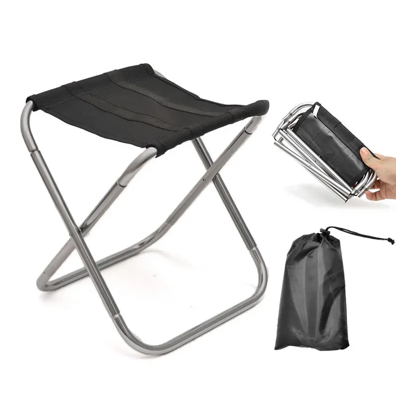 

Foldable Outdoor Camping Chair, Lightweight Picnic Chair, Foldable Aluminium Cloth, Portable, Easy to Carry, Fishing Furniture