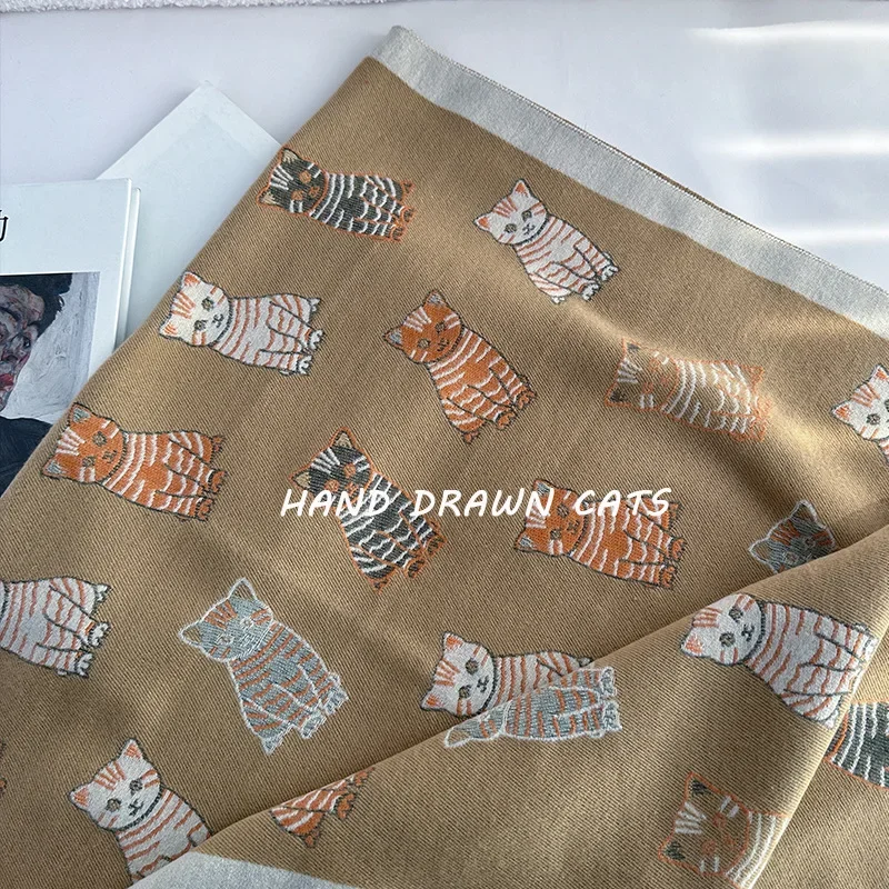 

Scarf For Women's Autumn And Winter Warmth Korean Edition Versatile Cat Double Sided Neck And Shawl With High Quality