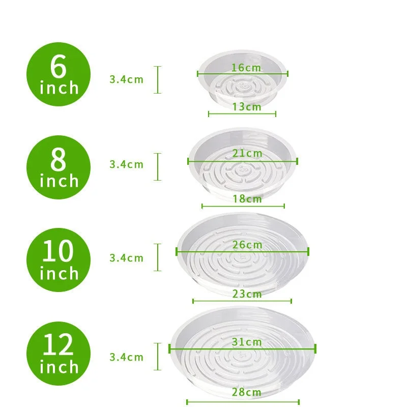 Flowerpot Base Transparent Horticultural Plant Pot Base Anti-Slip Circular Home Pot Tray Waterproof Indoor Outdoor Plant Saucer