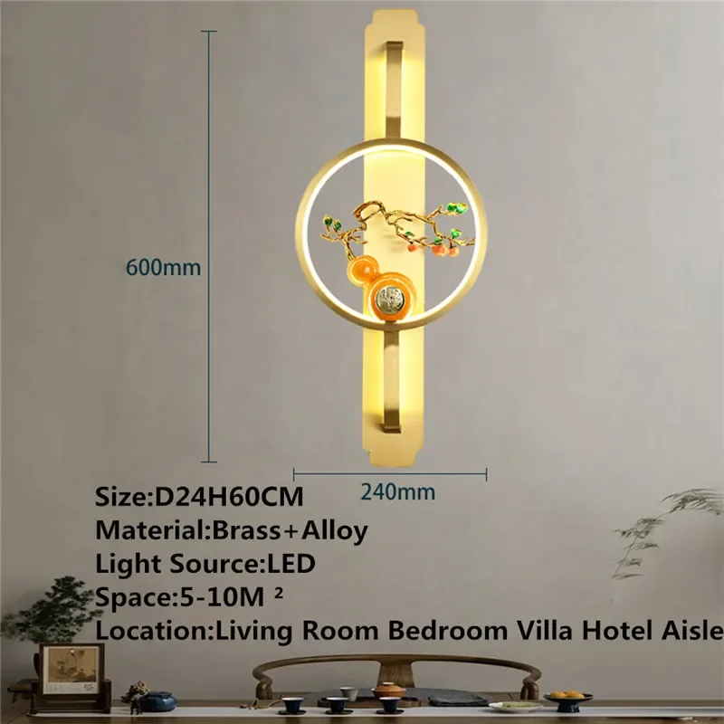 SAMAN Contemporary Brass Wall Lamp Retro Creativity LED Living Room Bedroom Study Room Hotel Villa Hall Way Aisle Light