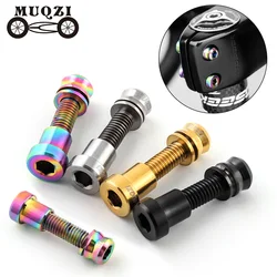 MUQZI-perno de titanio de 2 piezas, M5x17mm, M5x19mm, tuerca de aleación de titanio, pernos de vástago, accesorios de tornillo para bicicleta plegable, MTB, BMX