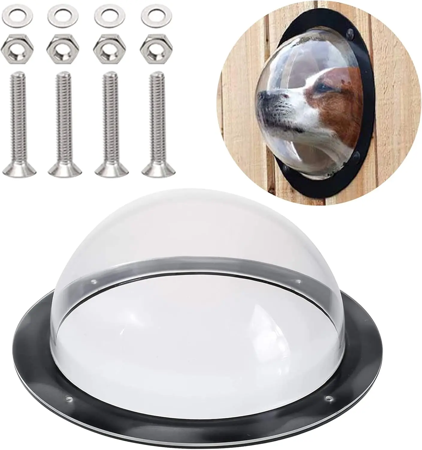

1 Pack Dog Fence Window, Acrylic Dome Clear Dome Pet Window Bubble Window Playground Puppy Fence Window