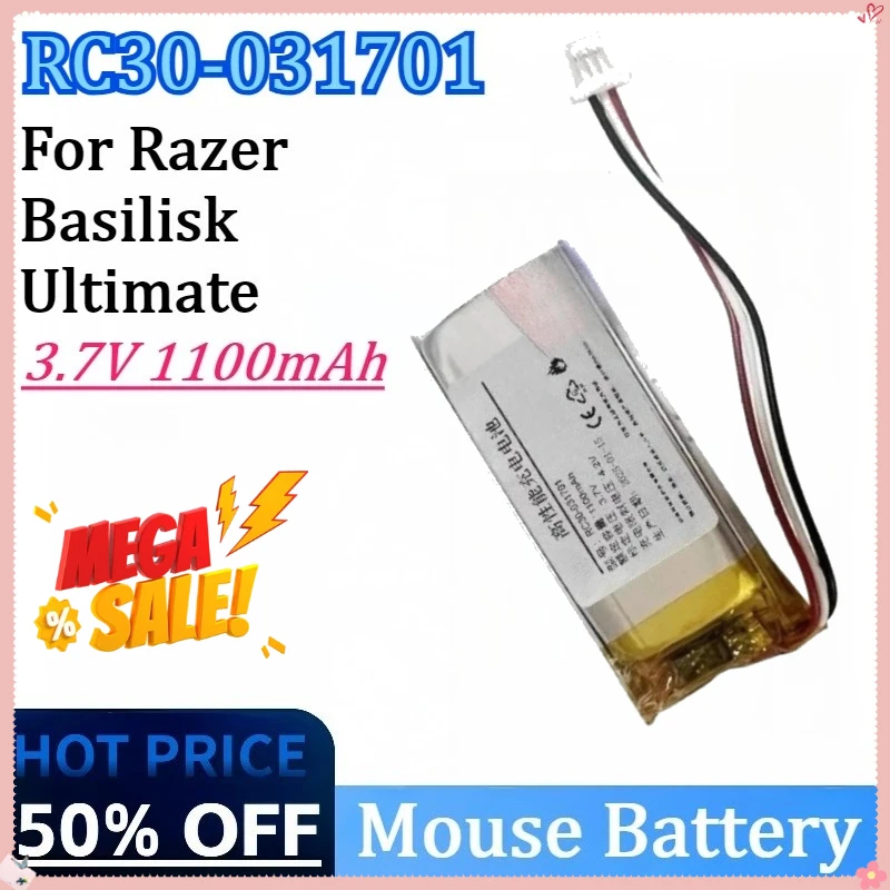 

New RC30-031701 3.7V 1100mAh High-Capacit Mousey Battery for Razer Basilisk Ultimate High Quality Rechargeable Battery