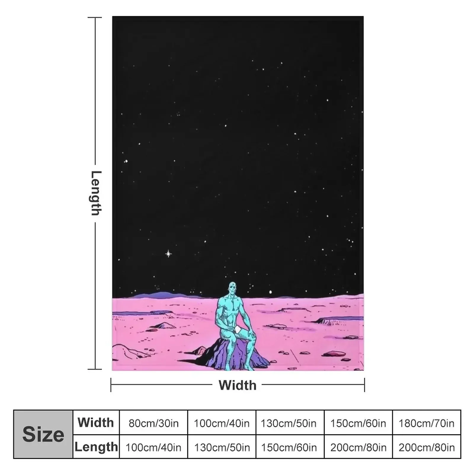 (Fixed) Dr. Manhattan sitting on mars (comic) Throw Blanket Custom Winter beds Luxury Designer Decorative Beds Blankets