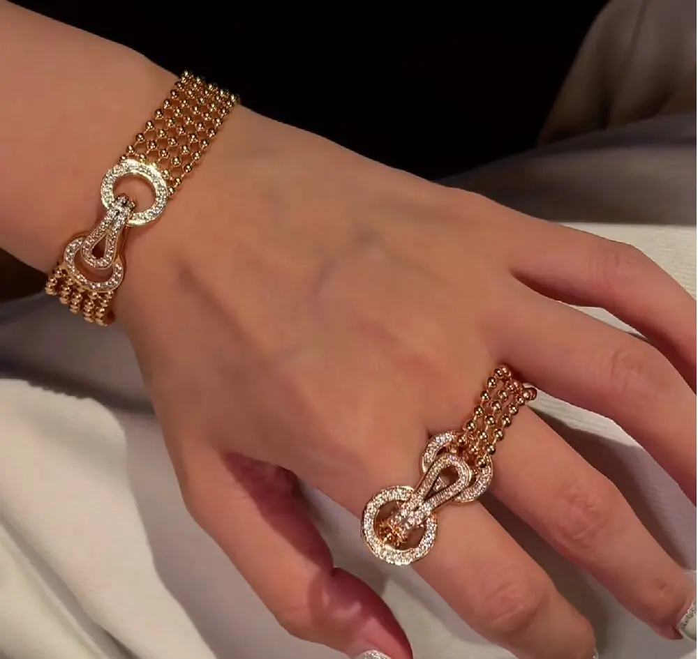 KQDANCE 16CM 925 Sterling Silver Gold Plated Full Diamonds Five Layer Tassel Beads Zircon Bracelet Women's Luxury Fine Jewelry - view 6